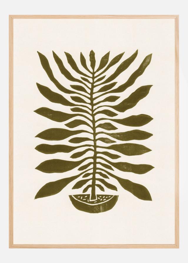 ne Hundred-Leaved Plant #22 / Lino Print Juliste