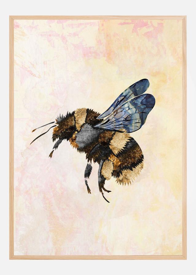 Grunge Watercolour Bee Juliste