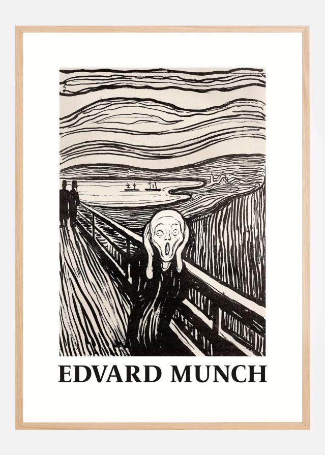 Skriet- The Scream - Monochrome Version Juliste