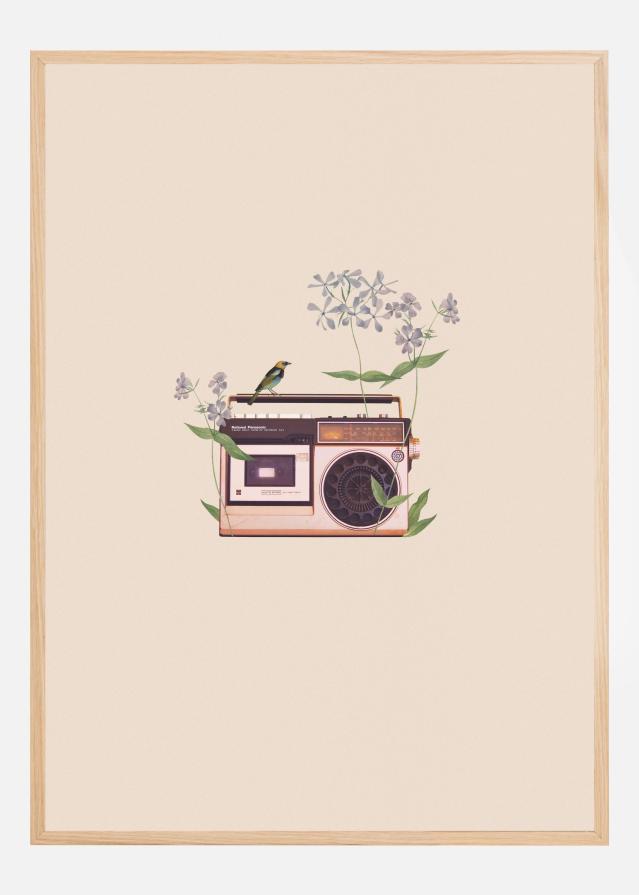 Floral vintage radio Juliste