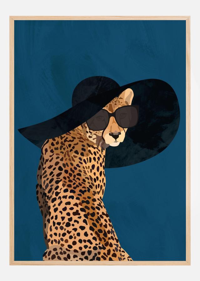 Fashionable Cheetah wearing a sunhat Juliste