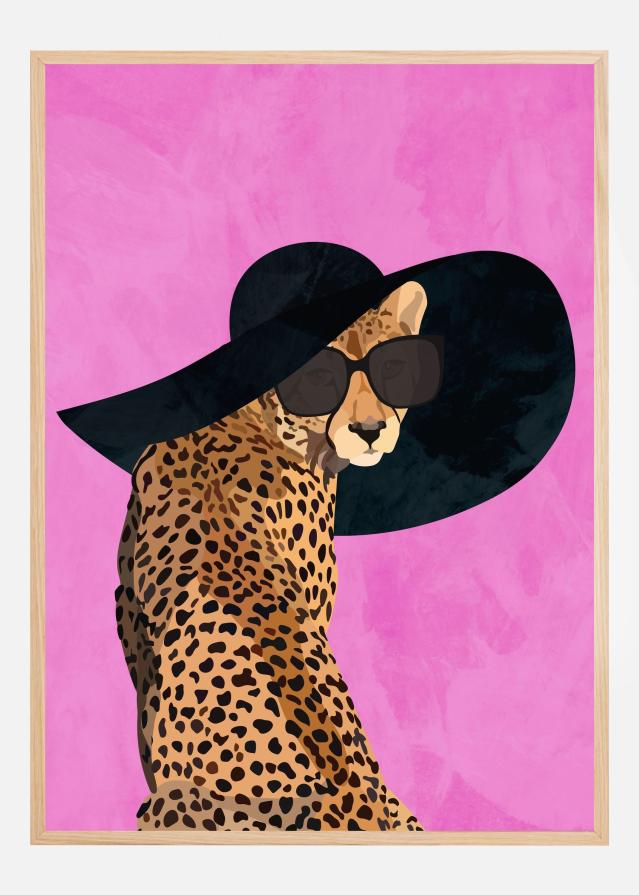 Cheetah Hat Pink Juliste