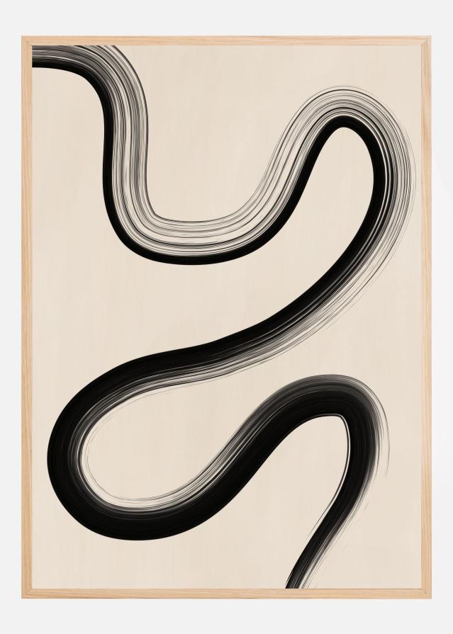 Black Brush Stroke Art Juliste