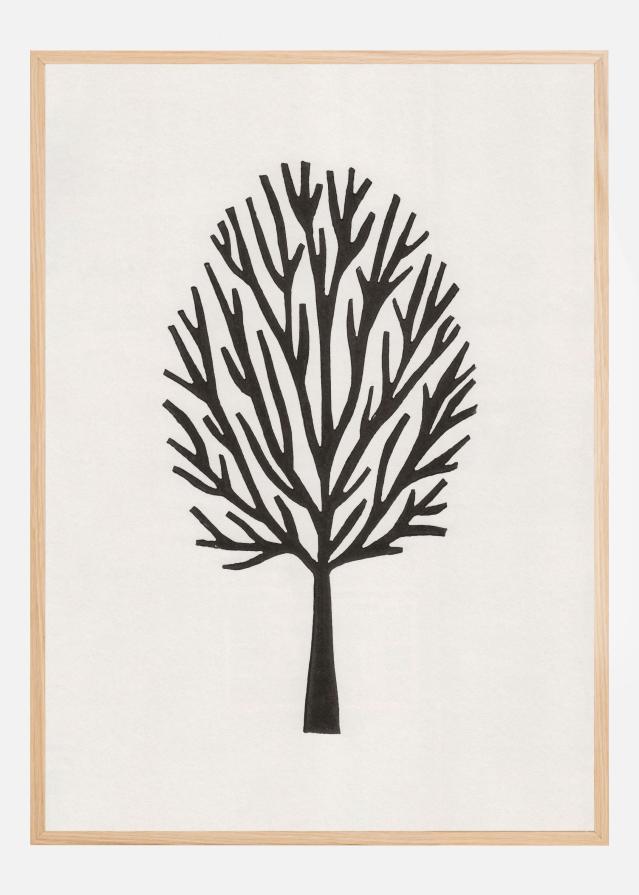 Linocut Tree #3 Juliste