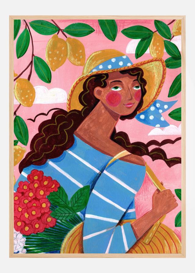 Portrait woman in Amalfi coast Italy Juliste