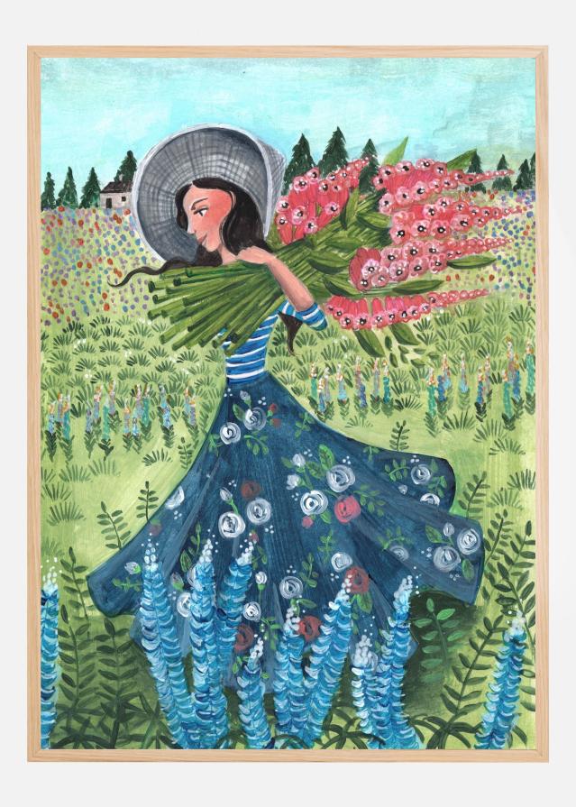 Walking with fieldflowers Juliste