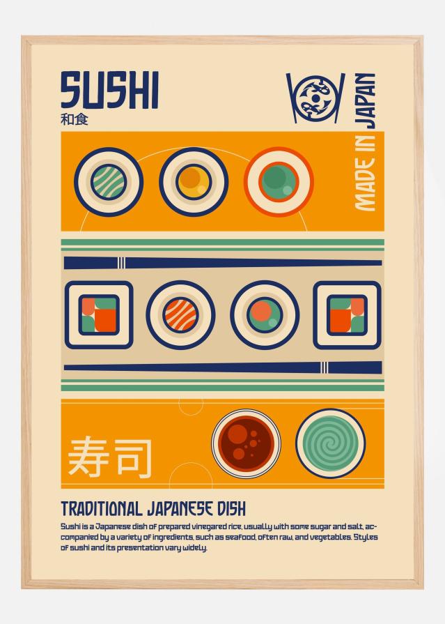 Sushi Japanese Food Print Juliste