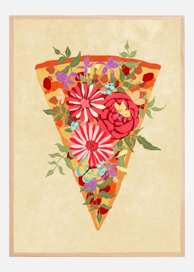 Slice of flower pizza Juliste