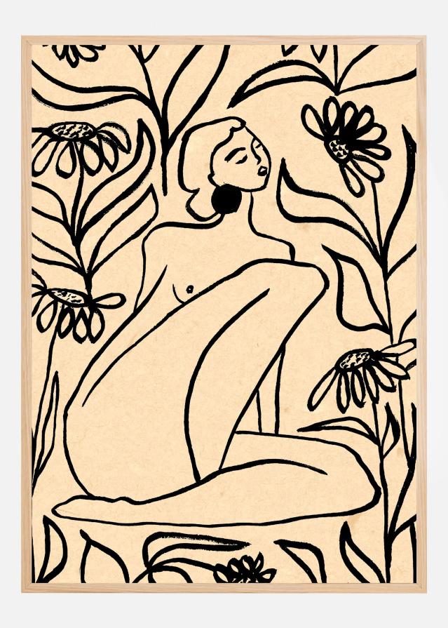 Girl In Sunflower Field Juliste