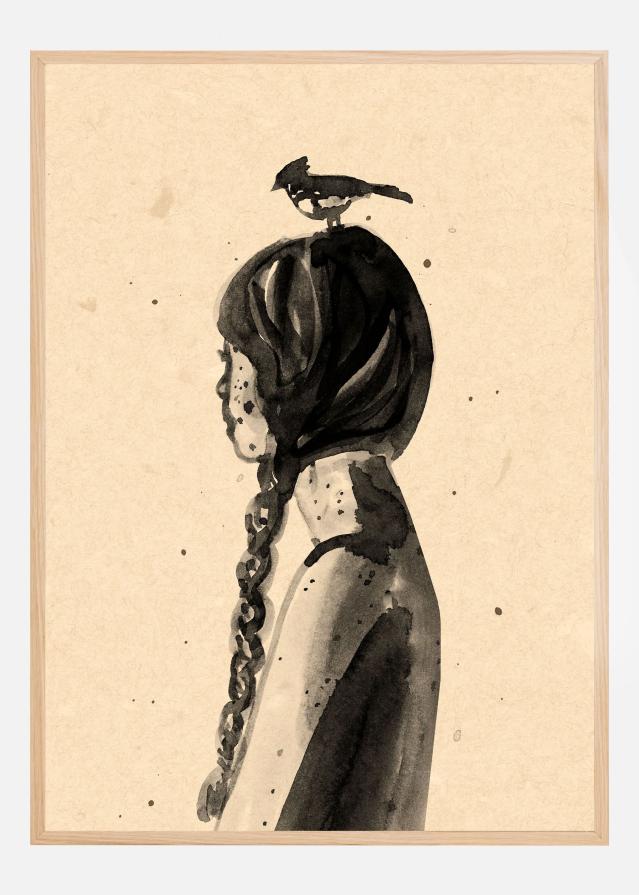 Girl with Bird Juliste
