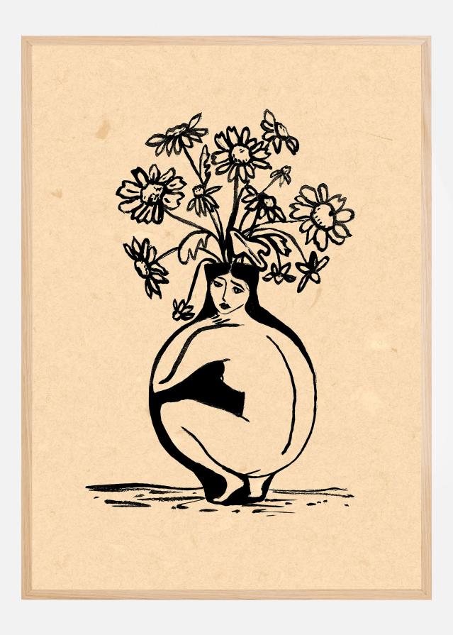 Woman in vase Juliste