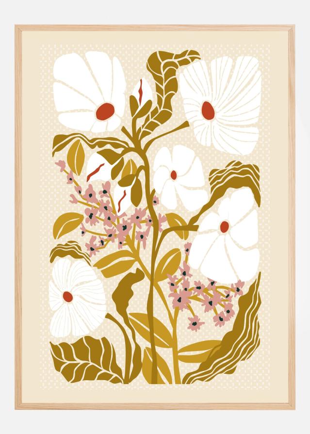 Klimt Flowers Earthy Colors Juliste