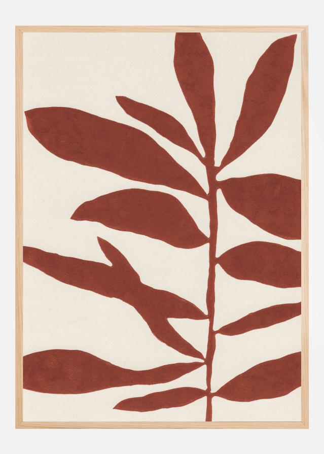 Linocut Branch #3 : Saffron Red Juliste