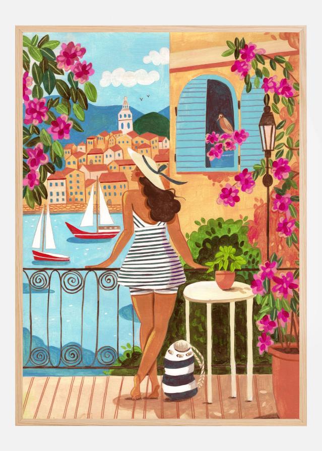 Travel woman in Saint-Tropez Juliste