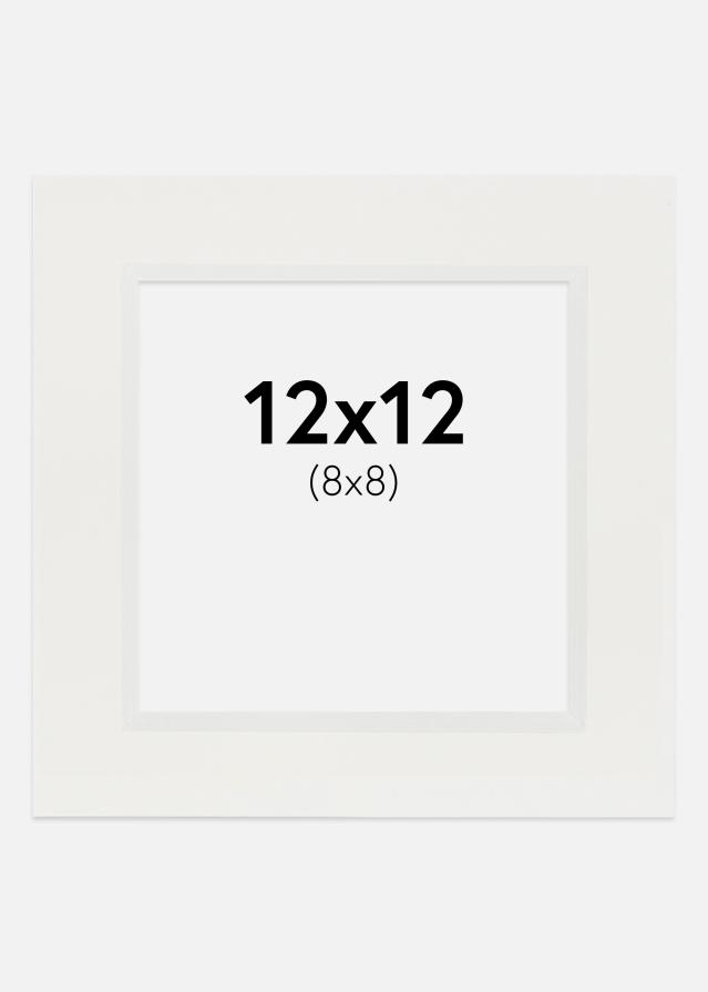 Paspartuuri Valkoinen 3 mm (Valkoinen ydin) 12x12 cm (8x8)