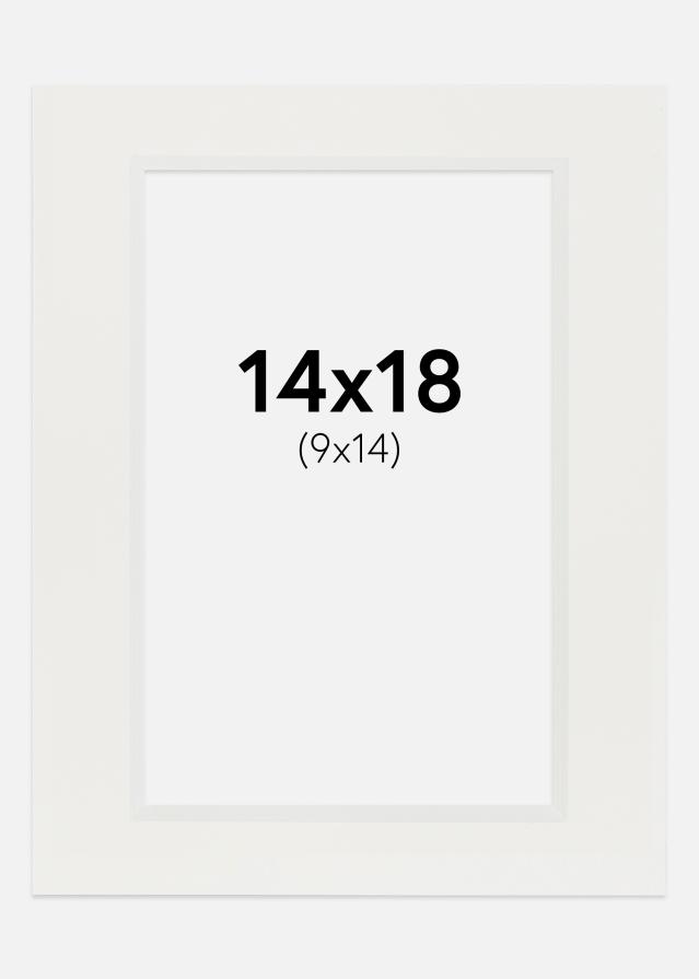 Paspartuuri Valkoinen 3 mm (Valkoinen ydin) 14x18 cm (9x14)