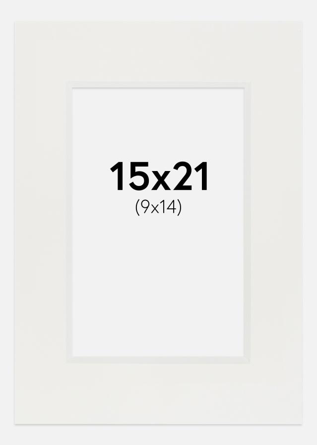 Paspartuuri Valkoinen 3 mm (Valkoinen ydin) 15x21 cm (9x14)