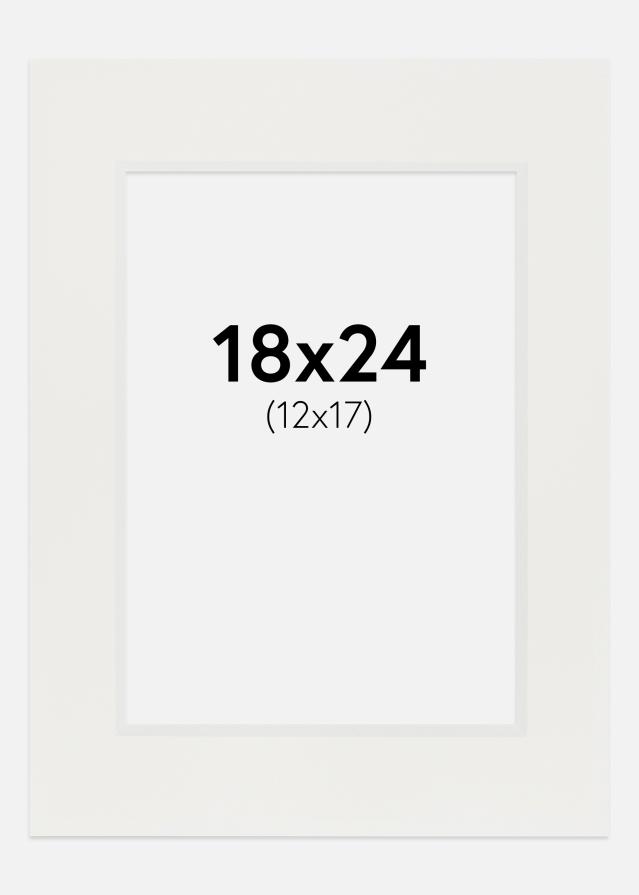 Paspartuuri Valkoinen 3 mm (Valkoinen ydin) 18x24 cm (12x17)