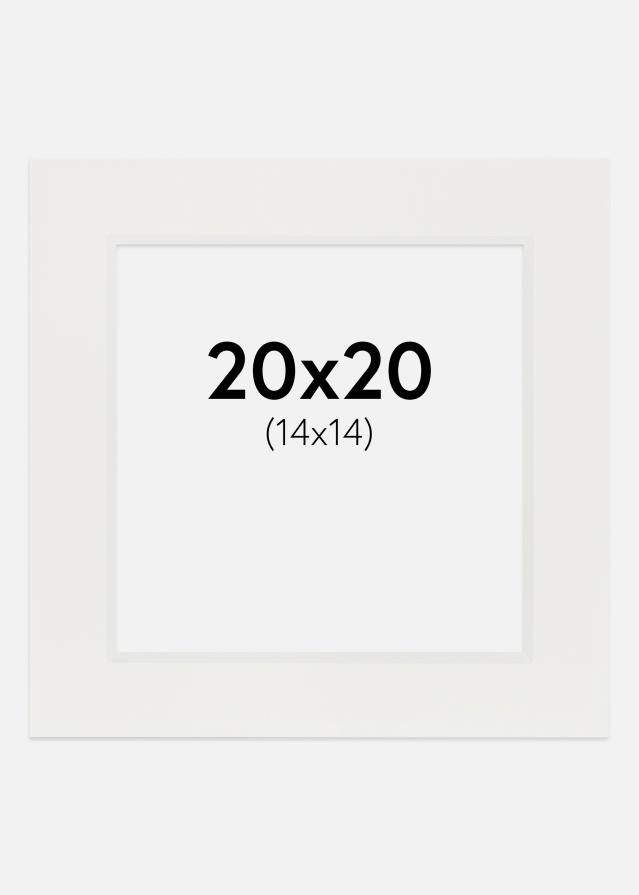 Paspartuuri Valkoinen 3 mm (Valkoinen ydin) 20x20 cm (14x14)