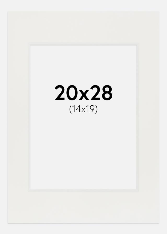 Paspartuuri Valkoinen 3 mm (Valkoinen ydin) 20x28 cm (14x19)