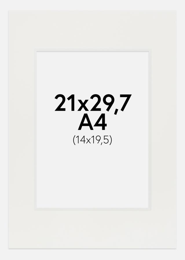 Paspartuuri Valkoinen 3 mm (Valkoinen ydin) A4 21x29,7 cm (14x19,5)