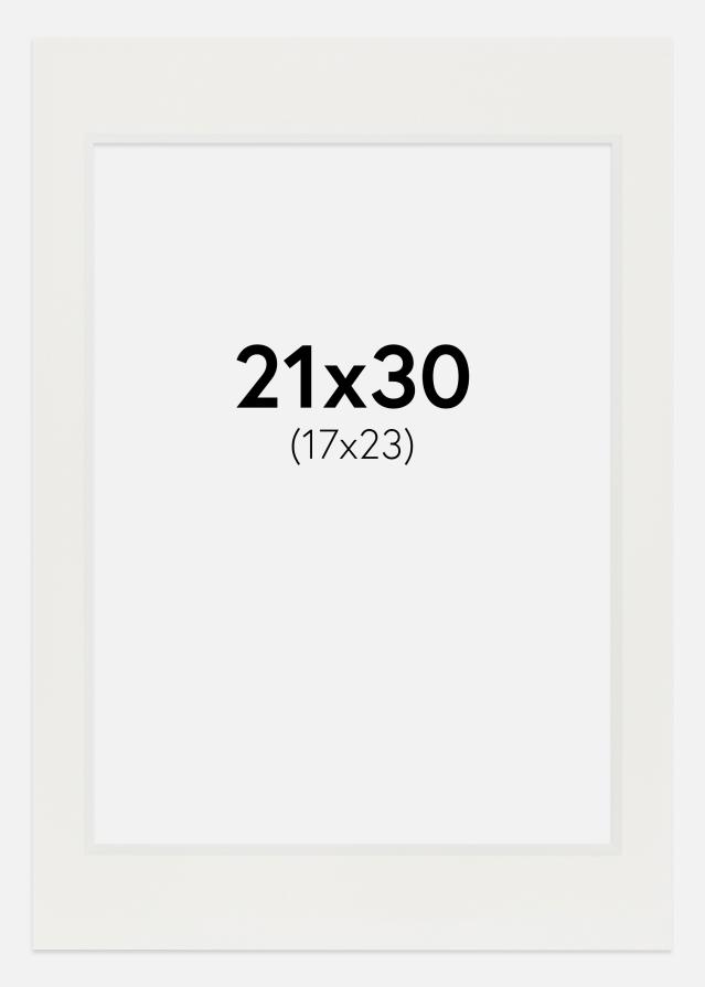 Paspartuuri Valkoinen 3 mm (Valkoinen ydin) 21x30 cm (17x23)