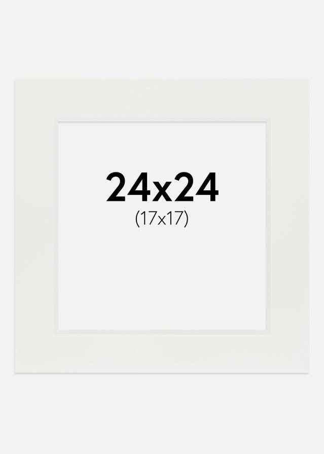 Paspartuuri Valkoinen 3 mm (Valkoinen ydin) 24x24 cm (17x17)