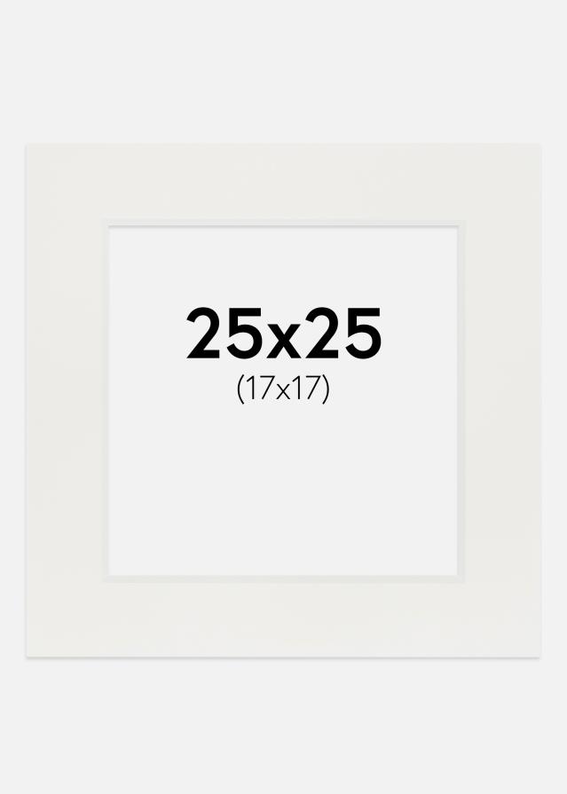 Paspartuuri Valkoinen 3 mm (Valkoinen ydin) 25x25 cm (17x17)