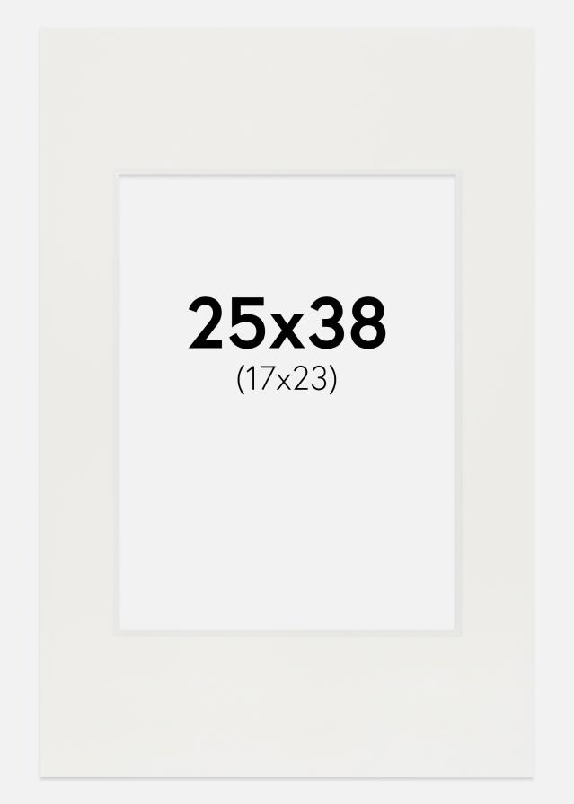 Paspartuuri Valkoinen 3 mm (Valkoinen ydin) 25x38 cm (17x23)