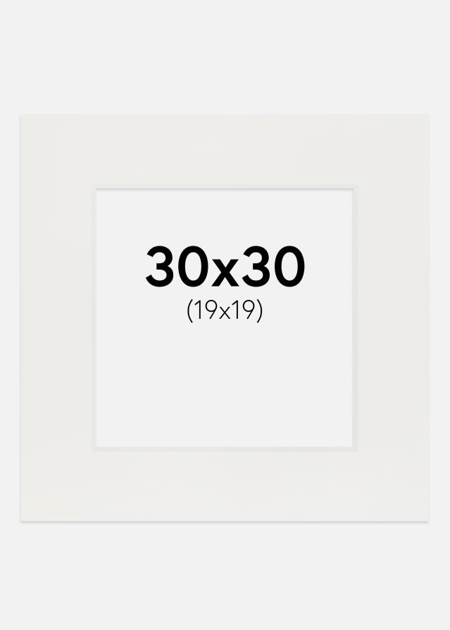 Paspartuuri Valkoinen 3 mm (Valkoinen ydin) 30x30 cm (19x19)