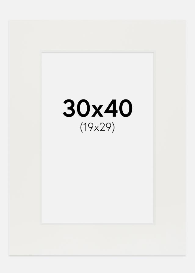 Paspartuuri Valkoinen 3 mm (Valkoinen ydin) 30x40 cm (19x29)