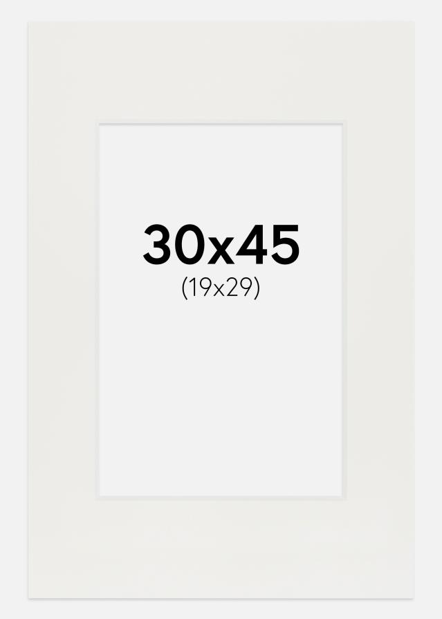 Paspartuuri Valkoinen 3 mm (Valkoinen ydin) 30x45 cm (19x29)