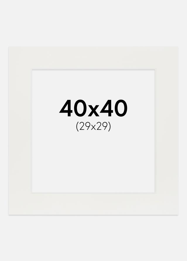 Paspartuuri Valkoinen 3 mm (Valkoinen ydin) 40x40 cm (29x29)