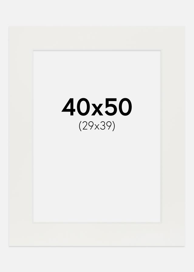 Paspartuuri Valkoinen 3 mm (Valkoinen ydin) 40x50 cm (29x39)