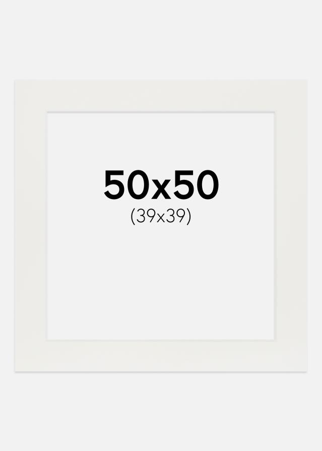 Paspartuuri Valkoinen 3 mm (Valkoinen ydin) 50x50 cm (39x39)