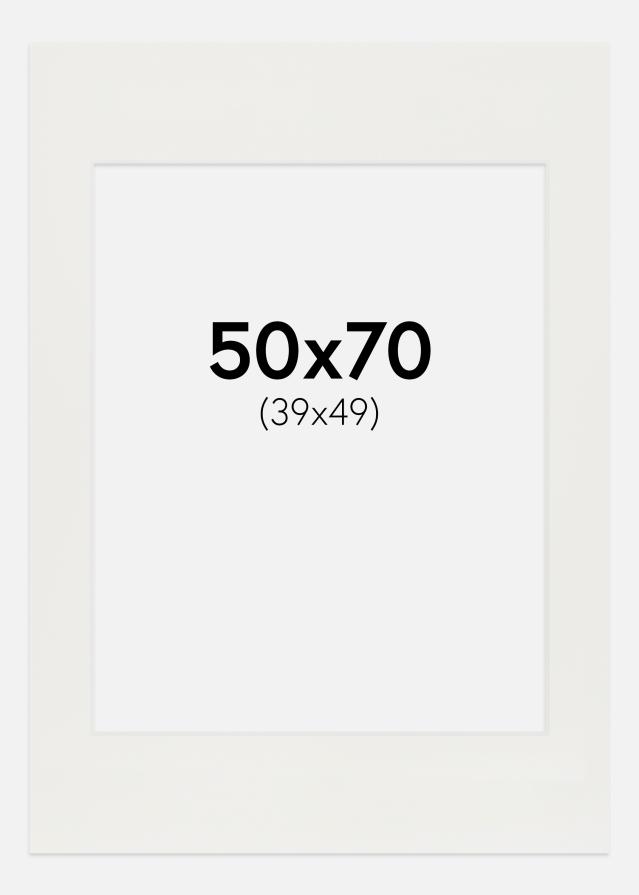 Paspartuuri Valkoinen 3 mm (Valkoinen ydin) 50x70 cm (39x49)