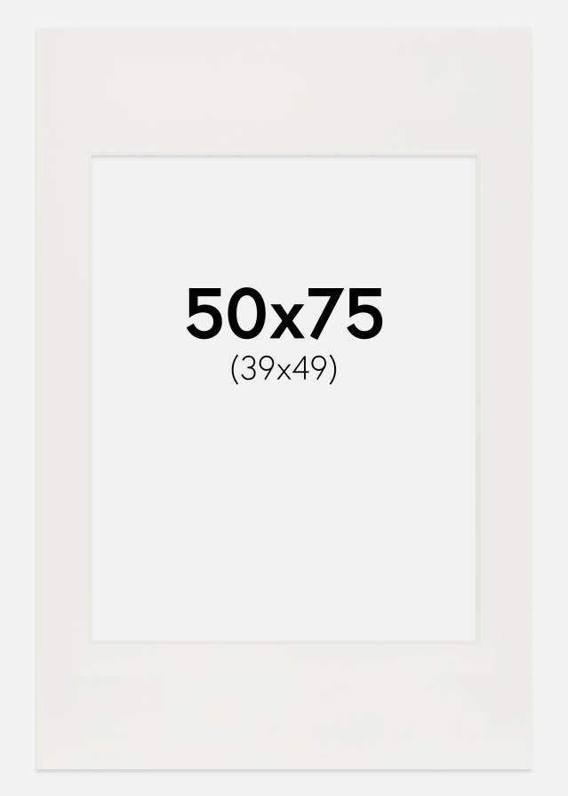 Paspartuuri Valkoinen 3 mm (Valkoinen ydin) 50x75 cm (39x49)