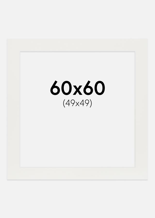 Paspartuuri Valkoinen 3 mm (Valkoinen ydin) 60x60 cm (49x49)