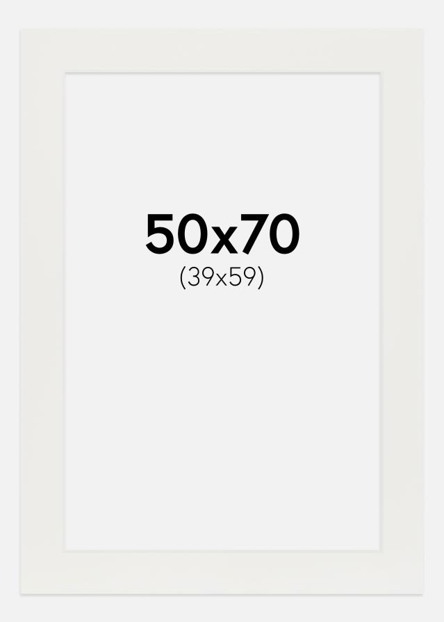 Paspartuuri Valkoinen 3 mm (Valkoinen ydin) 50x70 cm (39x59)