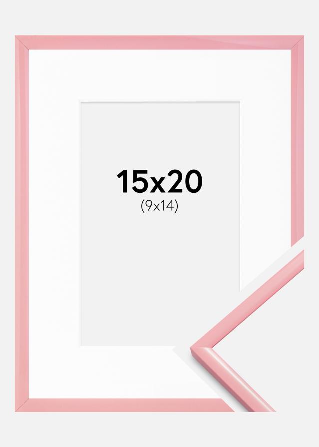 Kehys New Lifestyle Pinkki 15x20 cm - Passepartout Valkoista 10x15 cm