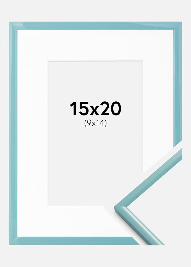 Kehys New Lifestyle Turkoosi 15x20 cm - Passepartout Valkoista 10x15 cm