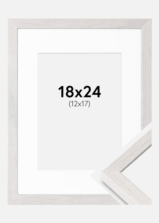 Kehys Ares Valkoista Tammi 18x24 cm - Passepartout Valkoista 13x18 cm