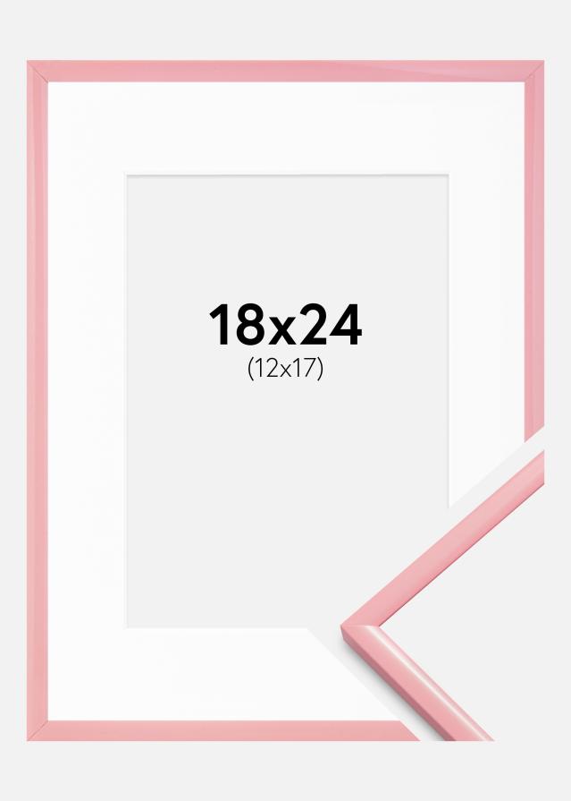 Kehys New Lifestyle Pinkki 18x24 cm - Passepartout Valkoista 13x18 cm