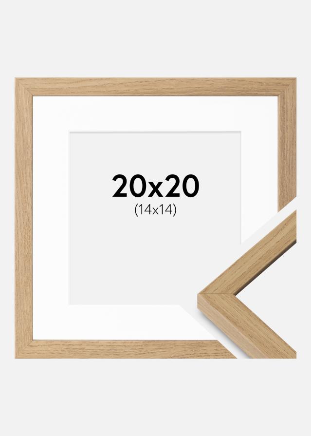 Kehys Ares Luonnollinen tammi 20x20 cm - Passepartout Valkoista 15x15 cm