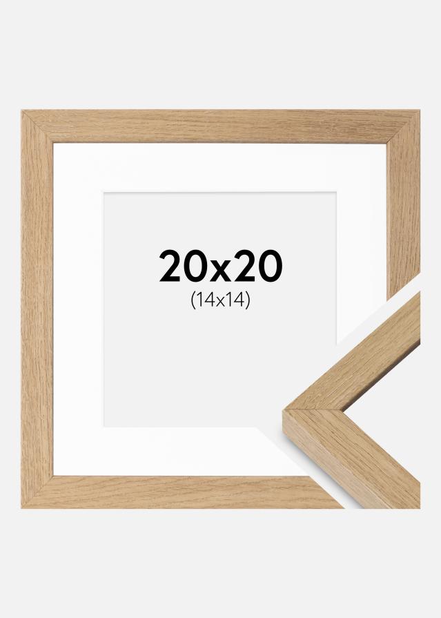 Kehys Hermes Luonnonväri Tammi 20x20 cm - Passepartout Valkoista 15x15 cm