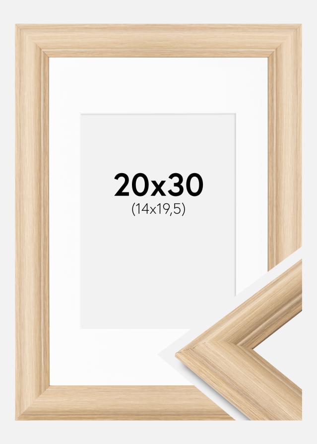 Kehys Västkusten Tammi 20x30 cm - Passepartout Valkoinen 15x21 cm (A5)