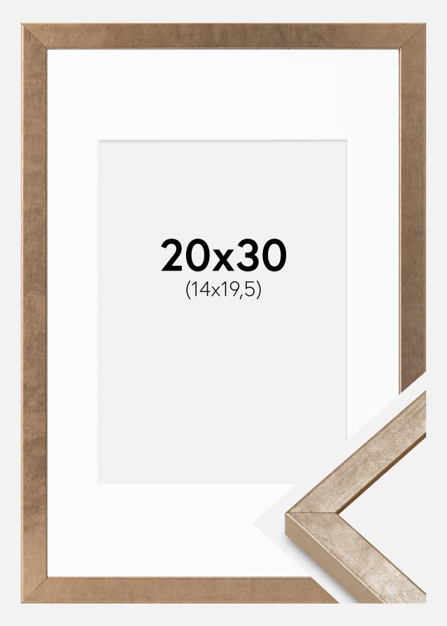 Kehys Ares Messinki 20x30 cm - Passepartout Valkoista 15x21 cm