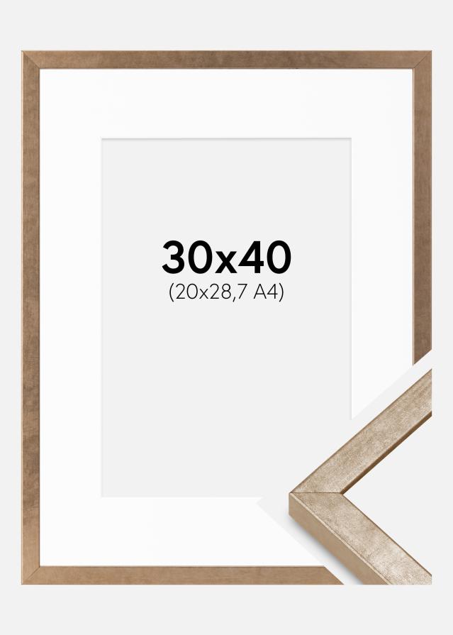 Kehys Ares Messinki 30x40 cm - Passepartout Valkoista 21x29,7 cm