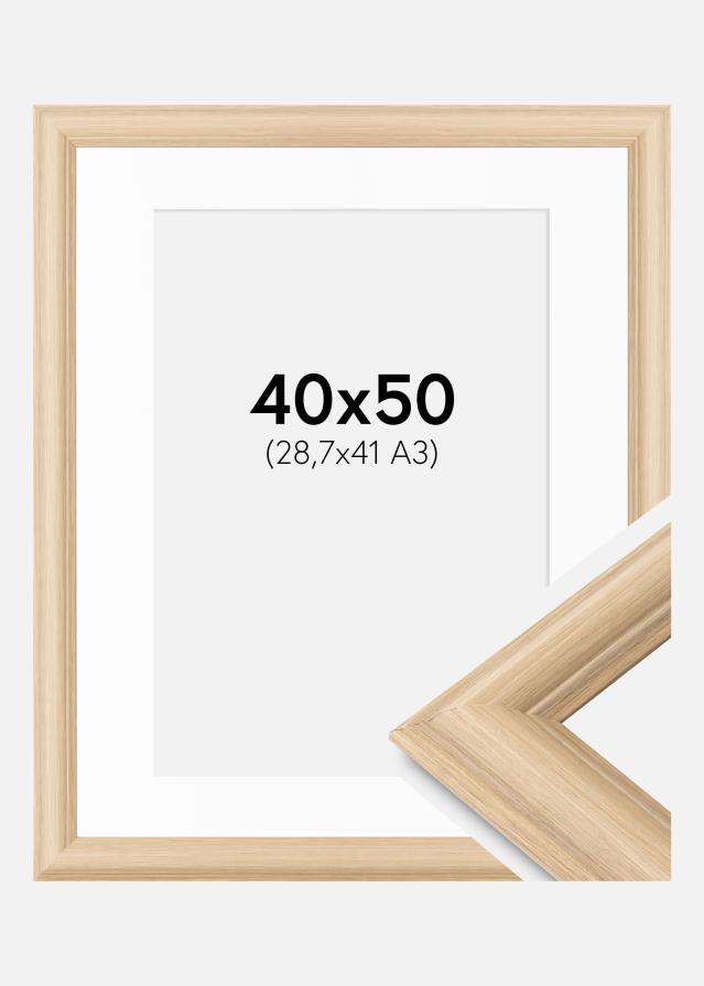 Kehys Västkusten Tammi 40x50 cm - Passepartout Valkoinen 29,7x42 cm (A3)