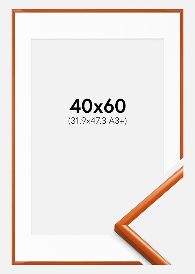 Kehys New Lifestyle Oranssi 40x60 cm - Passepartout Valkoista 32,9x48,3 cm